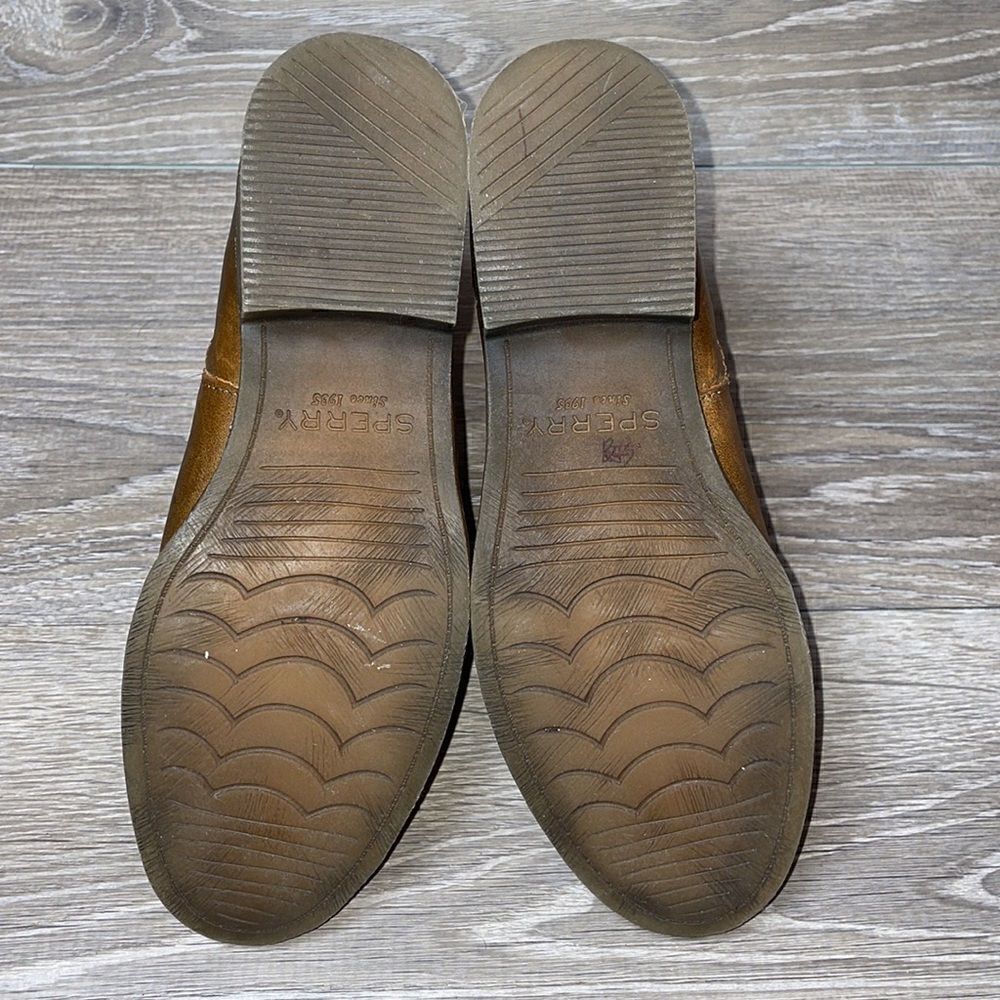 Sperry Juniper Bree Tan Leather Women’s Size 5.5M Side Zip Ankle Bootie - Picture 7 of 11